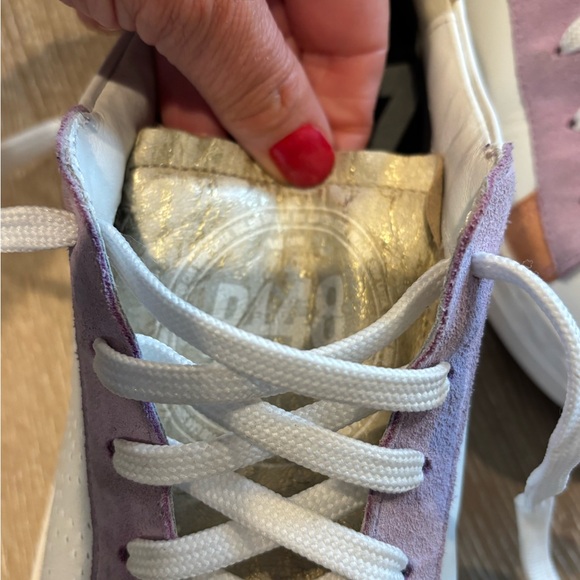 P448 Women's Sneakers in White, Lavender, and Gold - Picture 7 of 9